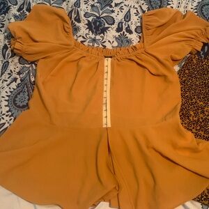 City chic mustard top size 16